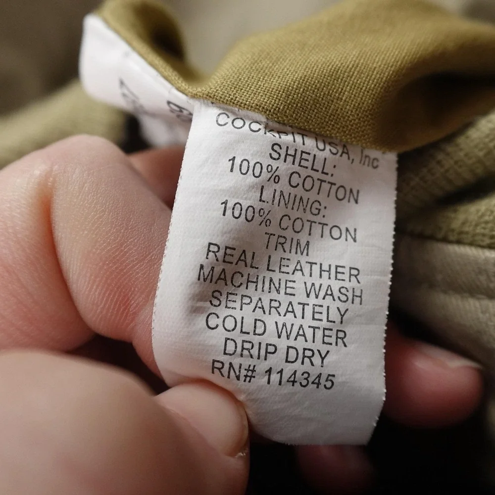 VTG Cockpit USA Army Jacket Mens 2XL Beige Tan A2 Bomber Coat Military Air Force
